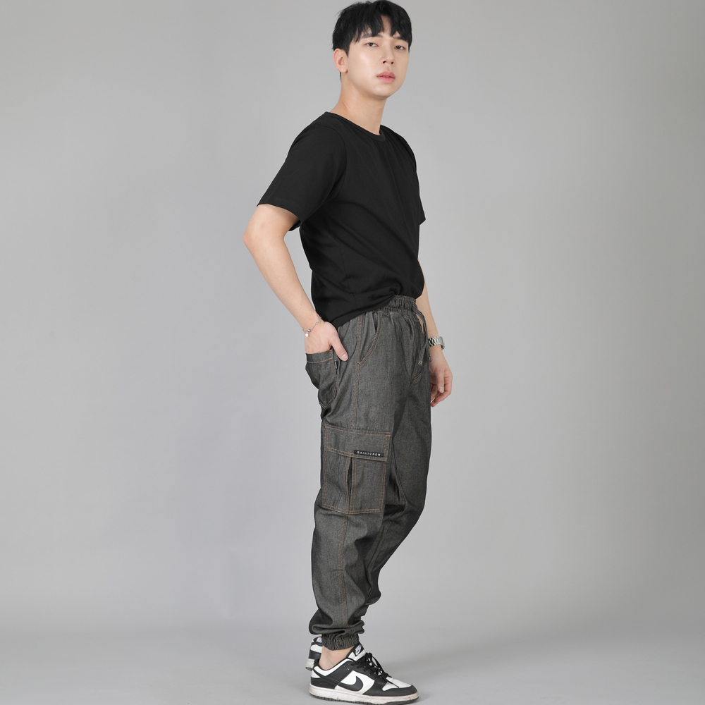 레트로라인 카고조거 팬츠 RL-311CJ 데님 그레이블랙