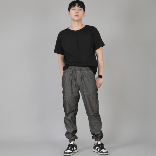 레트로라인 카고조거 팬츠 RL-311CJ 데님 그레이블랙