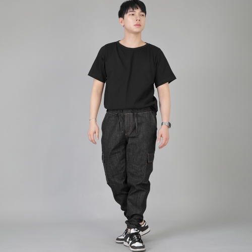 레트로라인 카고조거 팬츠 RL-311CJ 데님 블랙