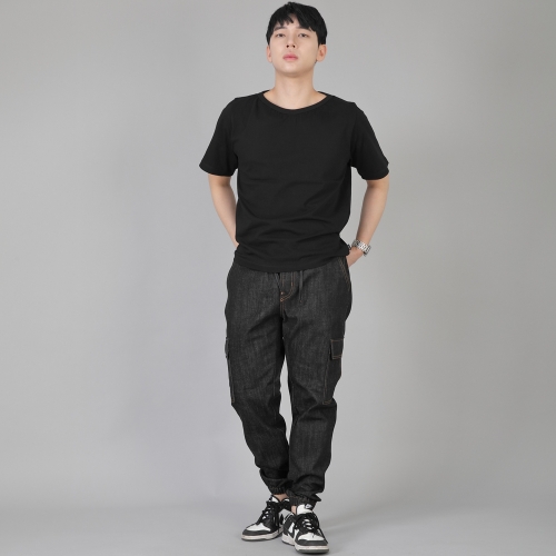 레트로라인 카고조거 팬츠 RL-311CJ 데님 블랙