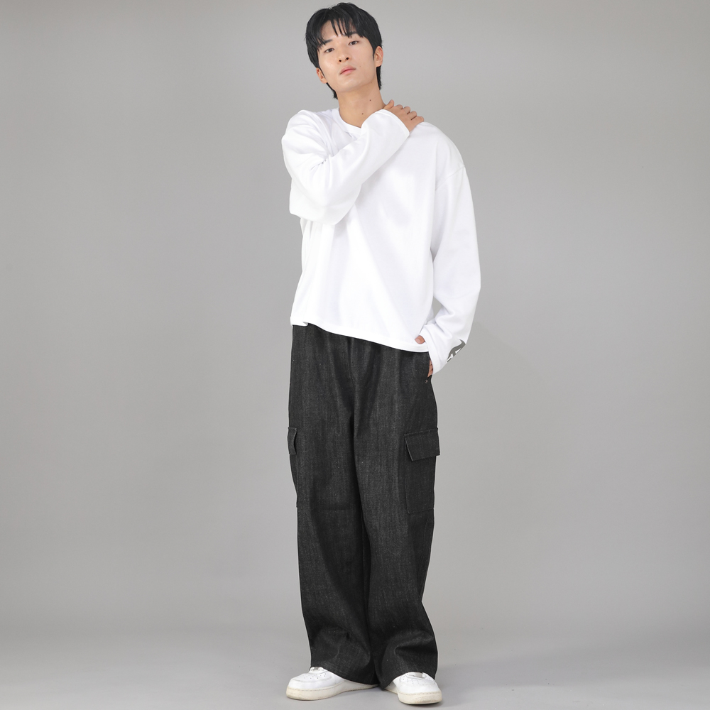 리벳픽스 EX 와이드 카고팬츠 REC-360 데님 블랙 BKS