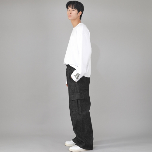리벳픽스 EX 와이드 카고팬츠 REC-360 데님 블랙 BKS