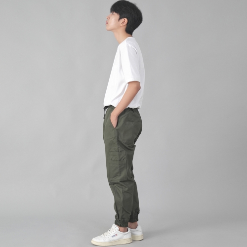 볼드 앵클밴드 카고조거 팬츠 BAC-328 카키