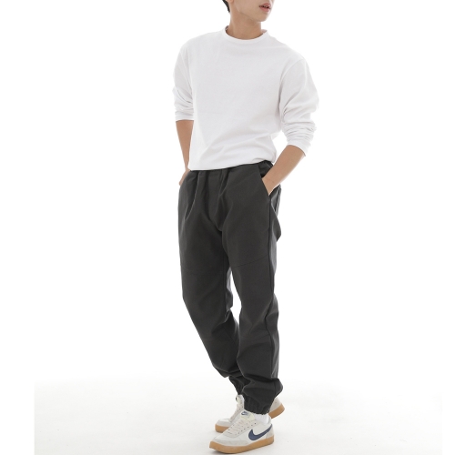 세미슬림핏 절개 조거팬츠 CS-301J 다크그레이