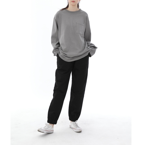 세미슬림핏 절개 조거팬츠 CS-301J 블랙