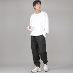 스냅버튼 와이드 카고조거 팬츠 SWC-361 데님 블랙 BKS