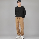 스냅버튼 와이드 카고조거 팬츠 SWC-361 카멜