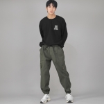 스냅버튼 와이드 카고조거 팬츠 SWC-361 카키
