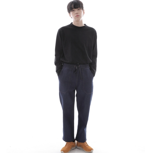 앵클드롭 클래식 퍼티그 테이퍼드 팬츠 AFT-306 데님 인디고