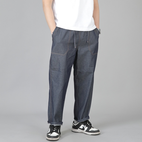 앵클드롭 클래식 퍼티그 테이퍼드 팬츠 AFT-306 데님 라이트인디고