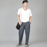 앵클드롭 클래식 퍼티그 테이퍼드 팬츠 AFT-306 데님 라이트인디고