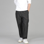 앵클드롭 클래식 퍼티그 테이퍼드 팬츠 AFT-306 데님 블랙