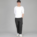 앵클드롭 클래식 퍼티그 테이퍼드 팬츠 AFT-306 데님 블랙