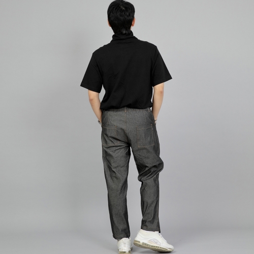 와이드 커팅크롭 하프밴드 팬츠 WCH-327 데님 그레이블랙 BRS