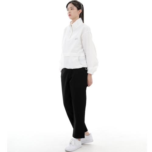 와이드 커팅크롭 하프밴드 팬츠 WCH-327 블랙