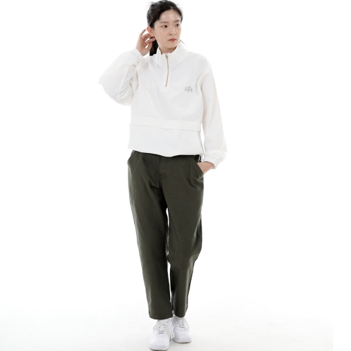 와이드 커팅크롭 하프밴드 팬츠 WCH-327 카키