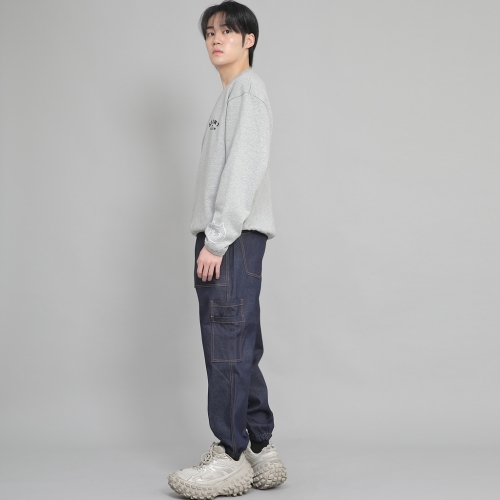 투레이어 와이드 카고조거 팬츠 W2-308J 데님 인디고