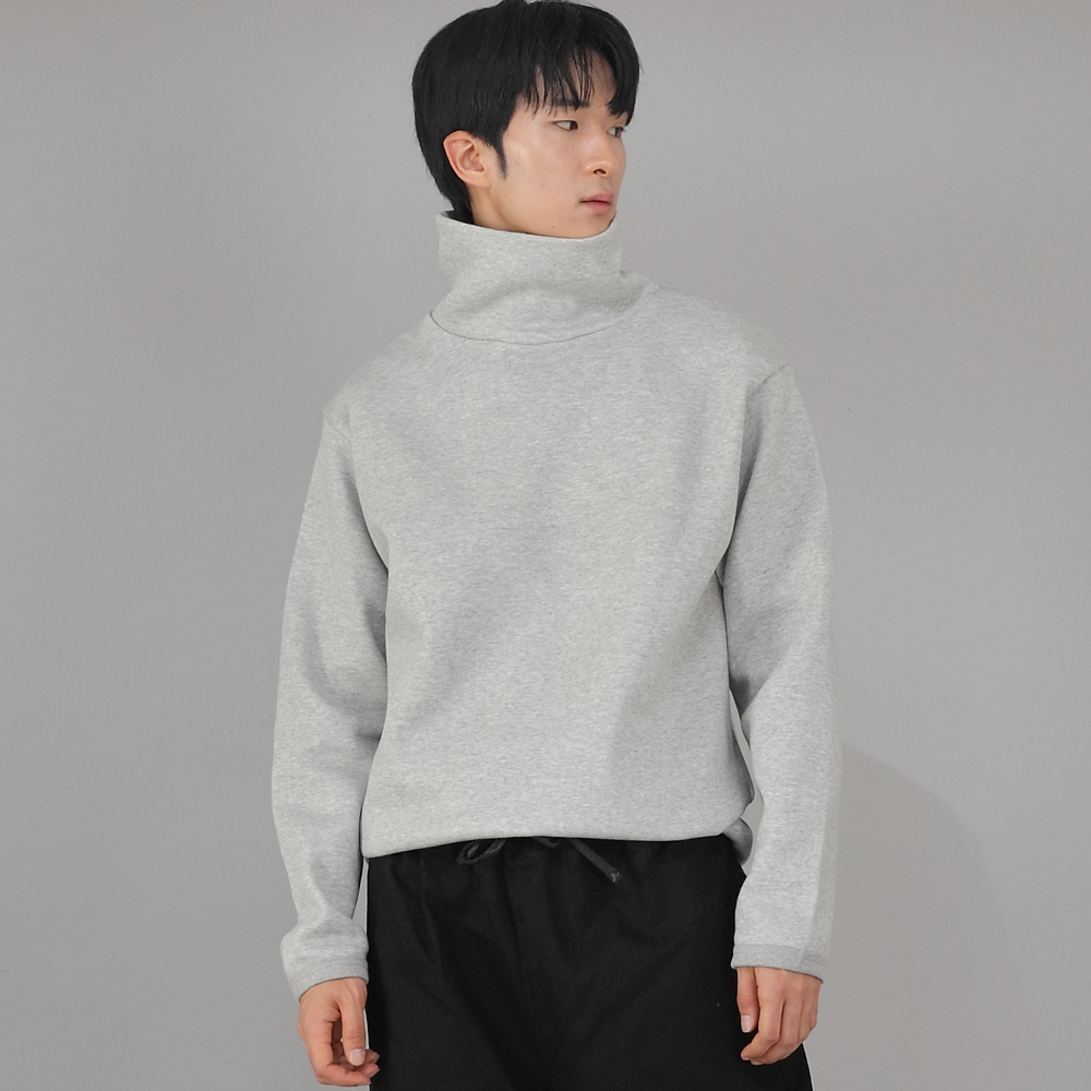 루즈핏 기모 폴라티셔츠 WLP-839 그레이