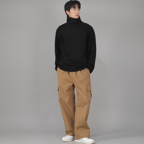 루즈핏 기모 폴라티셔츠 WLP-839 블랙