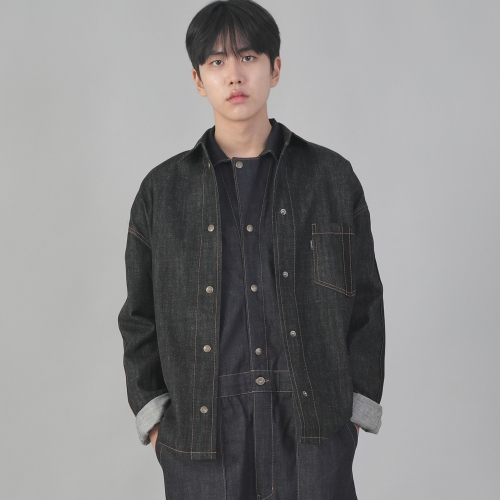 사이드라인 컴포 데님자켓 PCD-418 블랙