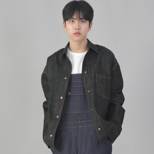 사이드라인 컴포 데님자켓 PCD-418 블랙