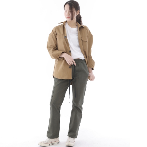 투레이어 바텍포켓 버튼 셔츠자켓 2L-401SJ 카멜
