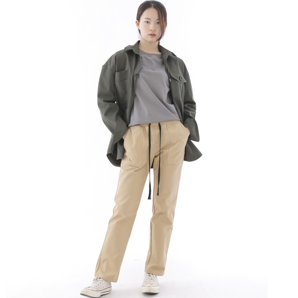 투레이어 바텍포켓 버튼 셔츠자켓 2L-401SJ 카키
