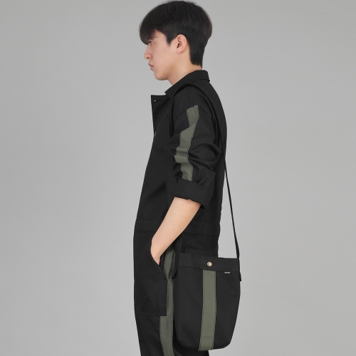 볼드라인 M 사이즈 크로스 에코백 LMC-128 블랙카키