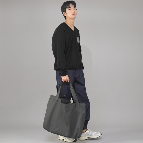 메가 빅사이즈 솔리드 에코백 MSE-140 다크그레이 BKS