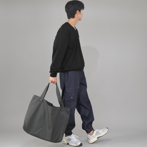 메가 빅사이즈 솔리드 에코백 MSE-140 다크그레이 BKS