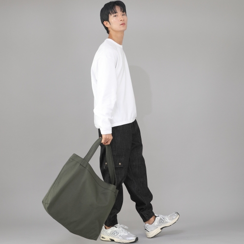 메가 빅사이즈 솔리드 에코백 MSE-140 카키 BKS