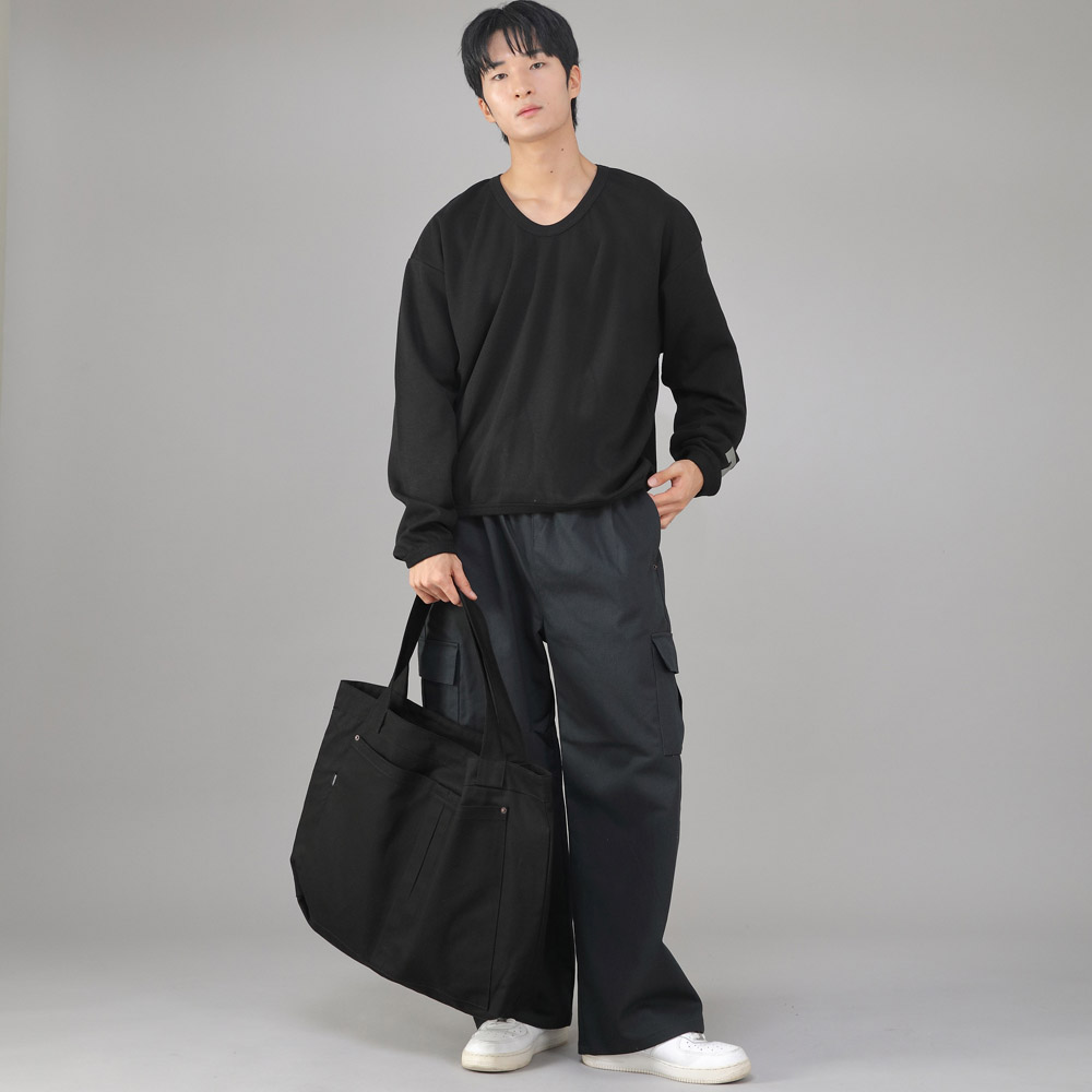 메가 빅사이즈 카고 에코백 MCE-142 블랙 BKS
