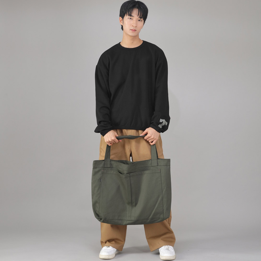 메가 빅사이즈 카고 에코백 MCE-142 카키 BKS