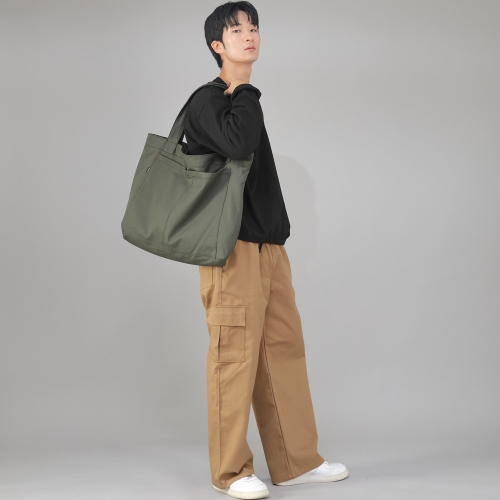 메가 빅사이즈 카고 에코백 MCE-142 카키 BKS