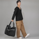 메가 빅사이즈 펜타곤 에코백 MBE-141 데님 블랙 BKS