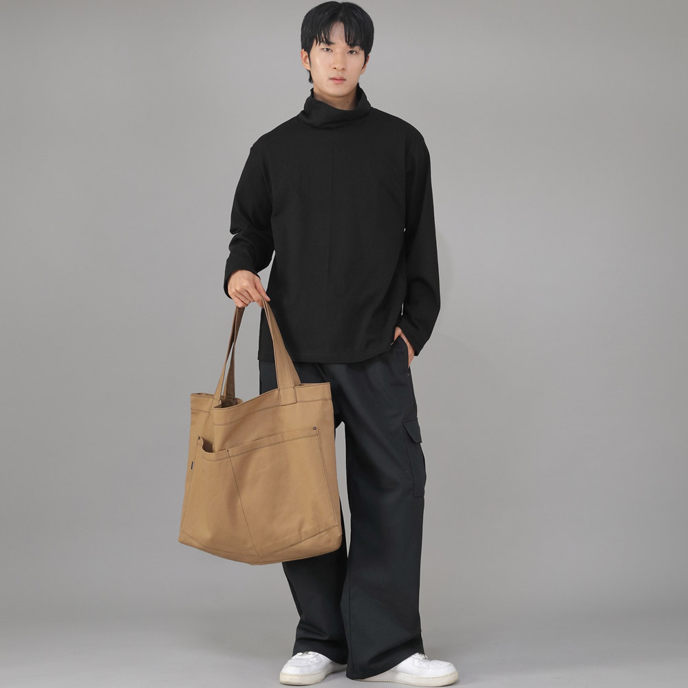 메가 빅사이즈 펜타곤 에코백 MBE-141 카멜 BKS