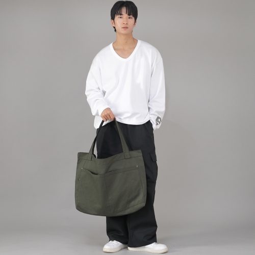 메가 빅사이즈 펜타곤 에코백 MBE-141 카키 BKS