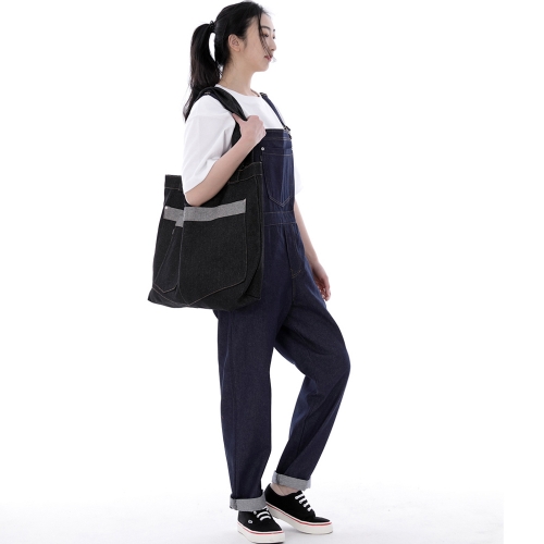 워커앤빌더 메가빅 에코백 WBM-109 데님 블랙 BRS