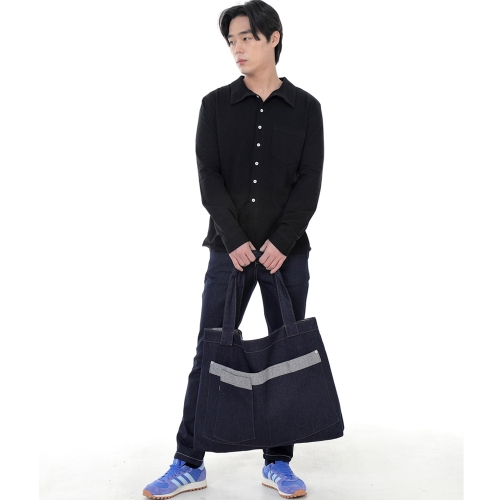 워커앤빌더 메가빅 에코백 WBM-109 데님 인디고 BRS