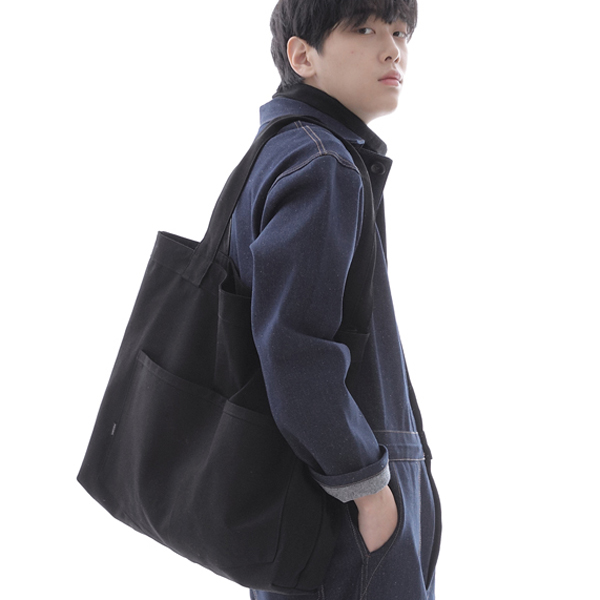 펜타곤 포켓 빅사이즈 에코백 PP-108 블랙