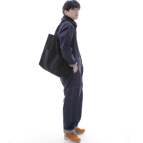 펜타곤 포켓 빅사이즈 에코백 PP-108 블랙