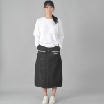 멀티포켓 롱스커트 7PLS-1308 데님 블랙