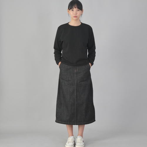 사이드라인 롱스커트 LLS-1309 데님 블랙