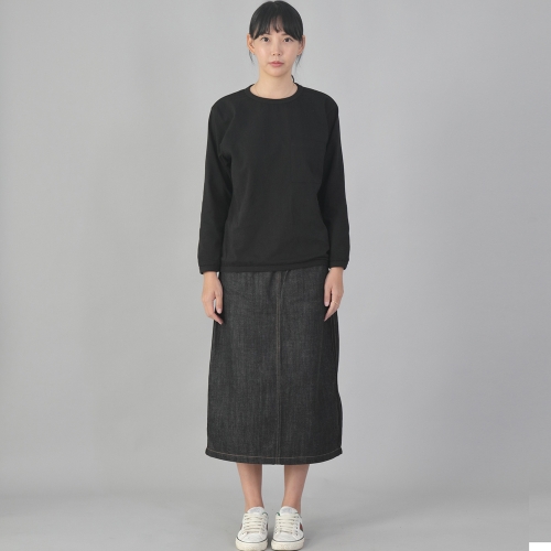 사이드라인 롱스커트 LLS-1309 데님 블랙