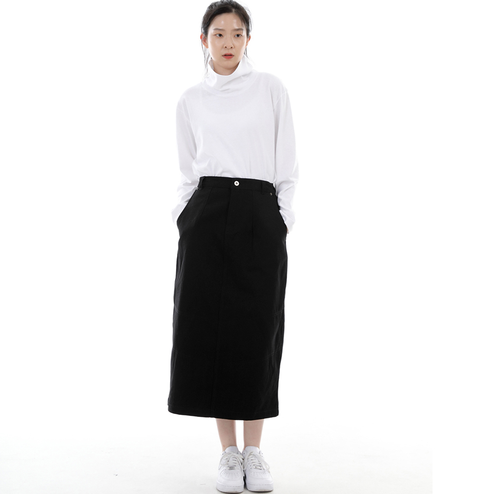 와이드돔 하프밴드 롱스커트 WDH-1303 블랙
