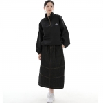 와이드돔 하프밴드 롱스커트 WDH-1303 데님 블랙 BRS
