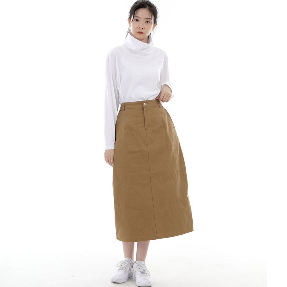 와이드돔 하프밴드 롱스커트 WDH-1303 카멜