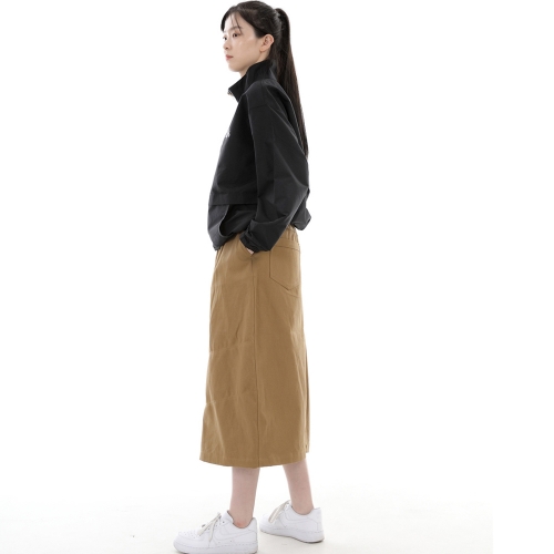 와이드돔 하프밴드 롱스커트 WDH-1303 카멜