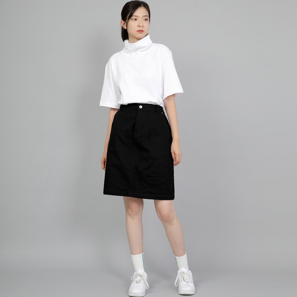 와이드돔 하프밴드 미디스커트 WDM-1305 블랙