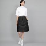 와이드돔 하프밴드 미디스커트 WDM-1305 데님 블랙 BRS